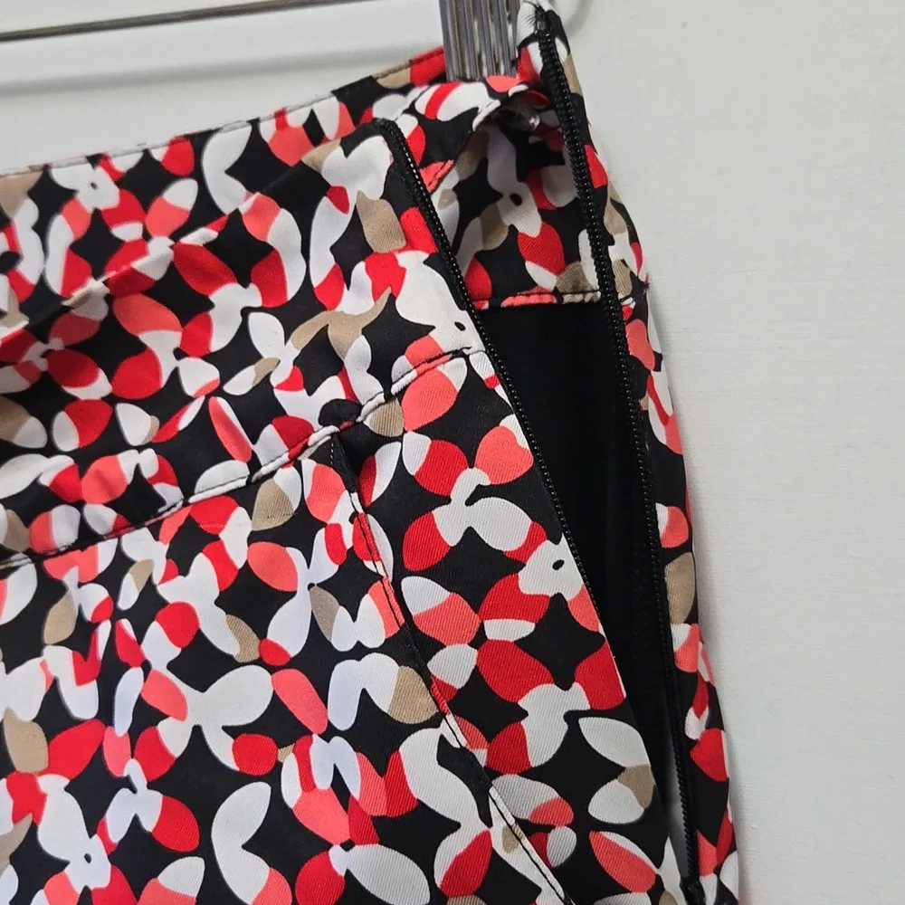 Tail Abstract Floral Print Golf Skort‎ Size 8 White Label Pickleball Tennis Prep